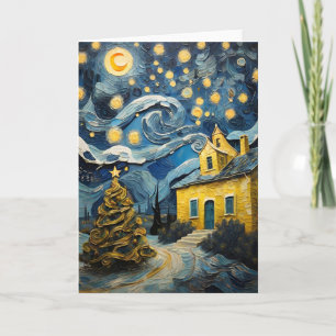Christmas Vintage Art Inspired by Van Gogh Holiday Card
