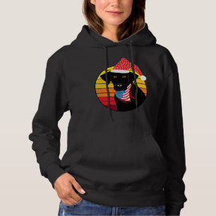 Christmas Vintage Black Labrador With The Usa Flag Hoodie