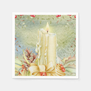 Christmas vintage candle napkin