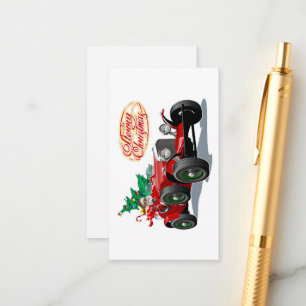Christmas vintage car enclosure card