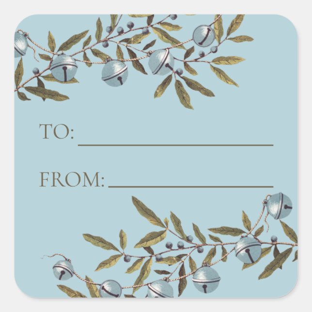 Christmas Vintage Christmas Bells Botanical Tags (Front)