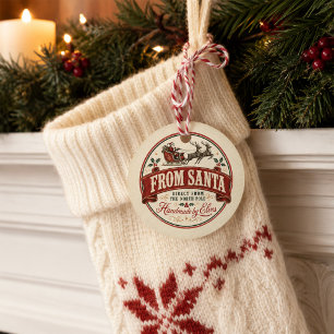 Christmas Vintage From Santa Holiday Gift Favour Tags