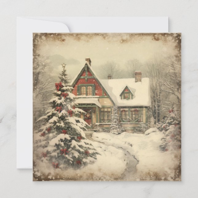 Christmas Vintage Greeting Card (Front)