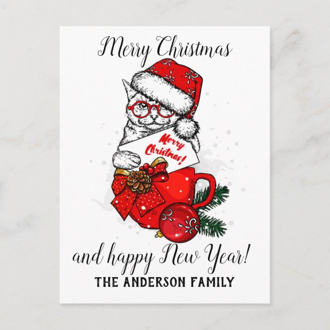 Christmas vintage holiday postcard (Front)