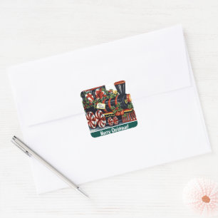 Christmas Vintage Holiday train sticker