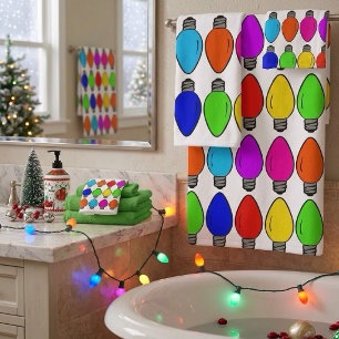 Christmas Vintage Lightbulbs Bath Towel Set