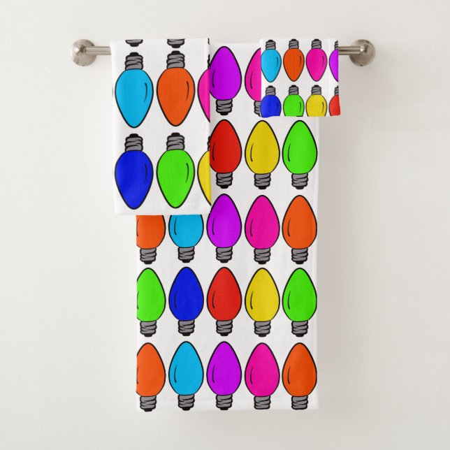 Christmas Vintage Lightbulbs  Bath Towel Set (Insitu)