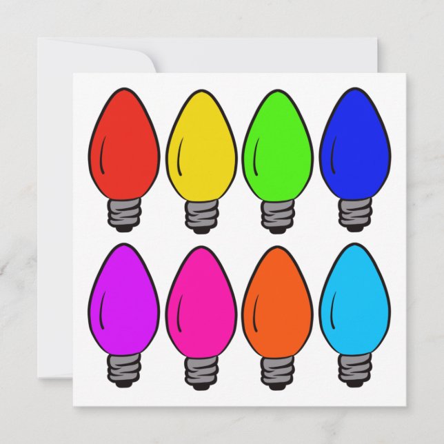 Christmas Vintage Lightbulbs Card (Front)