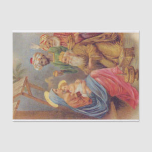 Christmas Vintage Nativity Jesus Illustration Tissue Paper