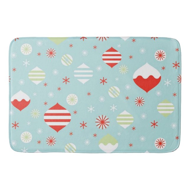 Christmas Vintage Ornaments Bath Mat (Front)