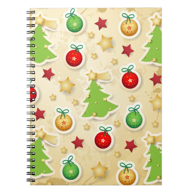 Christmas Vintage Pattern Notebook (Front)