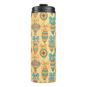 Christmas vintage pattern. Seamless pattern with C Thermal Tumbler
