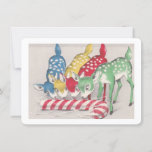 Christmas Vintage Reindeer Eating A Candy Cane Holiday Card<br><div class="desc">Christmas Colourful Reindeer Eating A Candy Cane Holiday Card .</div>