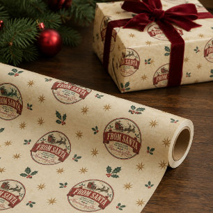 Christmas Vintage Santa Claus Classic Wrapping Paper