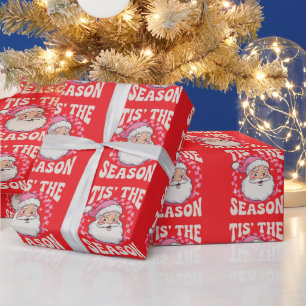 Christmas Vintage Santa Claus Merry Xmas Gift  Wrapping Paper