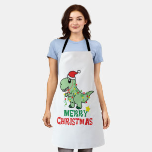 Christmas Vintage Santa Claus watercolor Holiday Apron