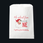 Christmas Vintage Santa First Birthday Favour Bags<br><div class="desc">Oh what fun,  it is to be One! Christmas Vintage Santa first birthday party.</div>