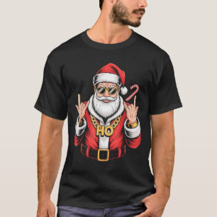 Christmas Vintage Santa Ho Ho Chain Retro Xmas Reb T-Shirt