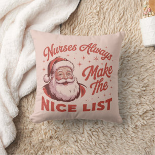 Christmas Vintage Santa Nurses Make the Nice List Cushion