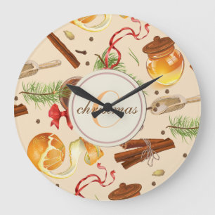 Christmas Vintage Scents Large Clock