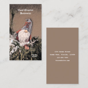 Christmas Vintage Sepia Sketch Rustic Gnome Business Card