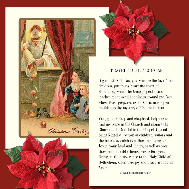 Christmas Vintage St. Nicholas Prayer Card  (Creator Uploaded)