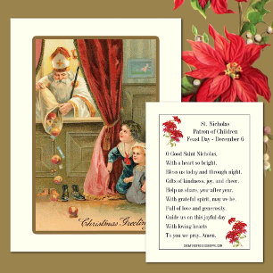 Christmas Vintage St. Nicholas Prayer Card 