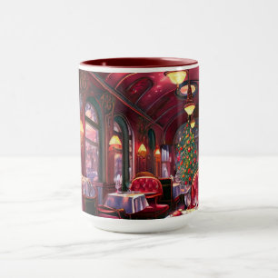 Christmas Vintage Steam Train Snow frozen Woodland Mug