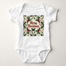 Christmas Vintage Style Baby Bodysuits