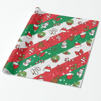 Christmas Vintage Symmetrical Design Wrapping Paper