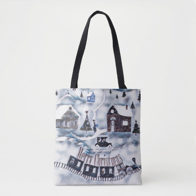 Christmas , Vintage Tote Bag (Front)