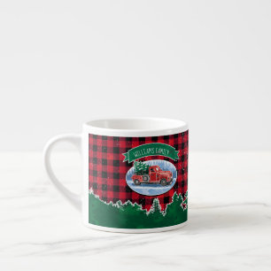 Christmas Vintage Truck Add Name Espresso Cup