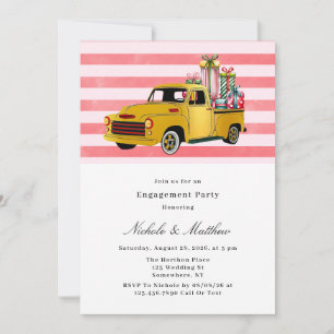 Christmas Vintage Truck Engagement Party Invitation