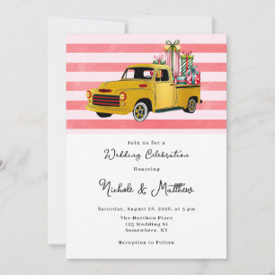 Christmas Vintage Truck Wedding Invitation