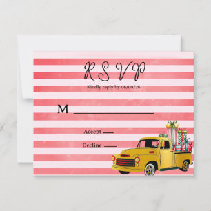 Christmas Vintage Truck Wedding RSVP Card