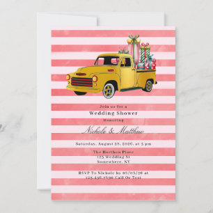 Christmas Vintage Truck Wedding Shower Invitation