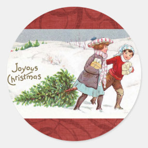 Christmas Vintage Victorian Children Stickers