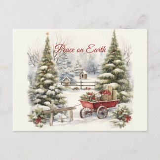 Christmas Vintage Winter Scene Postcard