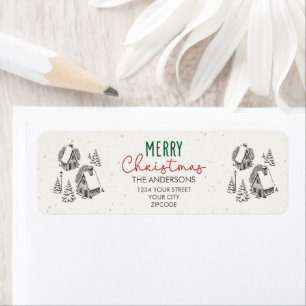 Christmas Vintage Winter Village Return Address