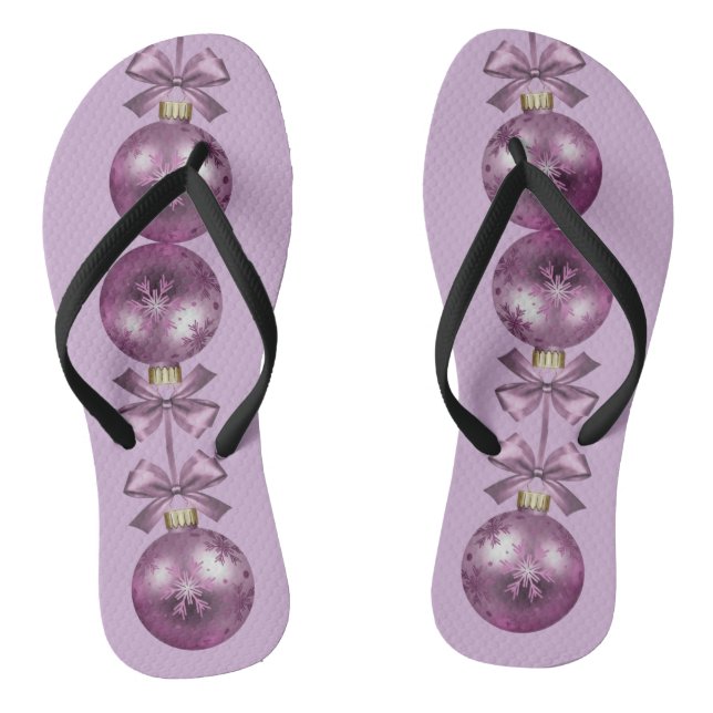 Christmas Violet Ornaments Holidays Jandals (Footbed)