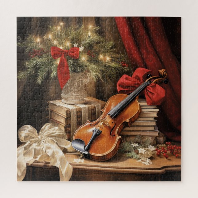 Christmas Violin Music Jigsaw Puzzle (Vertical)