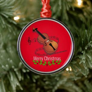 Christmas Violin Music Metal Tree Decoration