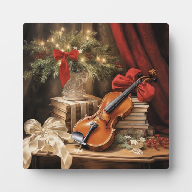 Christmas Violin Music Plaque (Front)