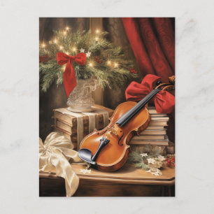 Christmas Violin Music Postcard