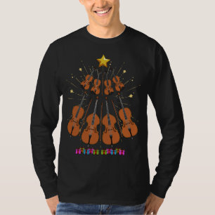 Christmas Violins Tree Funny Merry Xmas Musician M T-Shirt