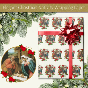 Christmas Virgin Mary Baby Jesus Joseph Nativity Wrapping Paper
