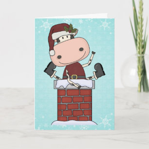Christmas Visitor - Cow Holiday Card