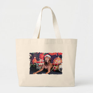 Christmas - Vizsla - Budda Large Tote Bag
