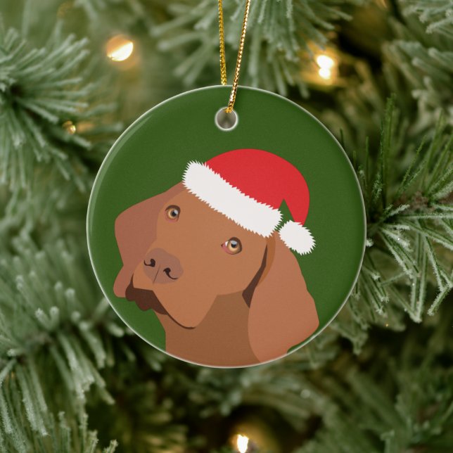 Christmas Vizsla Dog Ceramic Tree Decoration (Tree)