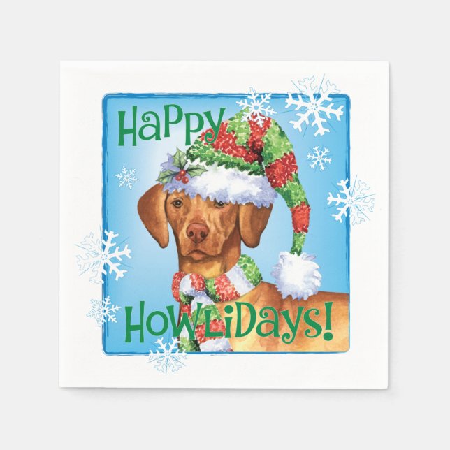 Christmas Vizsla Napkin (Front)